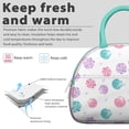 thumbnail image 3 of Insulated Lunch Bag Women, Reusable Pink and Purple Seashells Tote Lunch Box, Leakproof Cooler Lunch Bags for Work Office Travel Picnic, 3 of 4