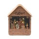 thumbnail image 2 of Figuras de casa de nieve navideñas, decoración con luz cálida, cabaña de troncos brillante para Color madera, 2 of 9