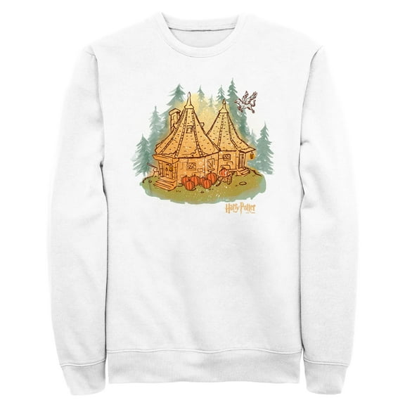 Men's Harry Potter Hagrid's Hut Fall Sweatshirt White Large