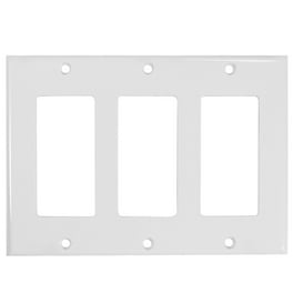 Amerisense Lot De 10 Caches De Prise De Courant Sans Vis, Plaque Murale Décoratrice Sans Vis, Couvercle De Prise D'alimentation, Taille Standard à 2 Prises, Blanc Mat, Certifié UL