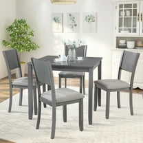 Sumdeal Simple style Wood Dining Chairs Set of 4, Kitchen Chairs with Padded Seat, Gray Side Chairs for Dining Room