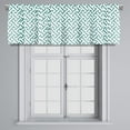thumbnail image 3 of Blackout Greek Geometric Pattern Sea Glass and White Rod Pocket Short Window Curtain Valance for Kitchen Bedroom Decor, 52" x 18", Sea Glass and White, 1 Panel, 3 of 6