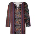 thumbnail image 5 of GEWSEY 3/4 Length Sleeve Tops for Women Henley V Neck Summer Shirts Casual Button Down Shirt Floral Print Blouses (Brick Red, 3XL), 5 of 5