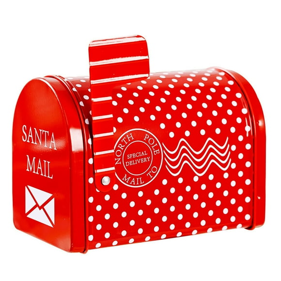 Buzón navideño de hierro, caja de regalo para niños, caja de sobres, decoración navideña para el hogar, el jardín y el exterior.