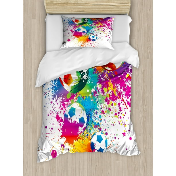 Soccer Duvet Cover Set Twin Size, Soccer Bedding Twin