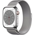 thumbnail image 1 of Apple Watch Series 8 GPS Cellular reacondicionado de 45 mm, plateado, 1 of 3
