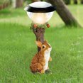 thumbnail image 4 of Estatua de animales alimentada por energía Solar estatuilla LED escultura de Kuymtek animales de resina decoración de jardín luces con forma de Animal pequeño para el jardín del hogar, 4 of 8