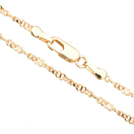 Anchor Chain Necklace With Lobster Claw Clasp 16Inch 14K Gold Finished Brass 2.5mm Chain Width 1pcs/pack (3-Chain Value Bundle), SAVE $2