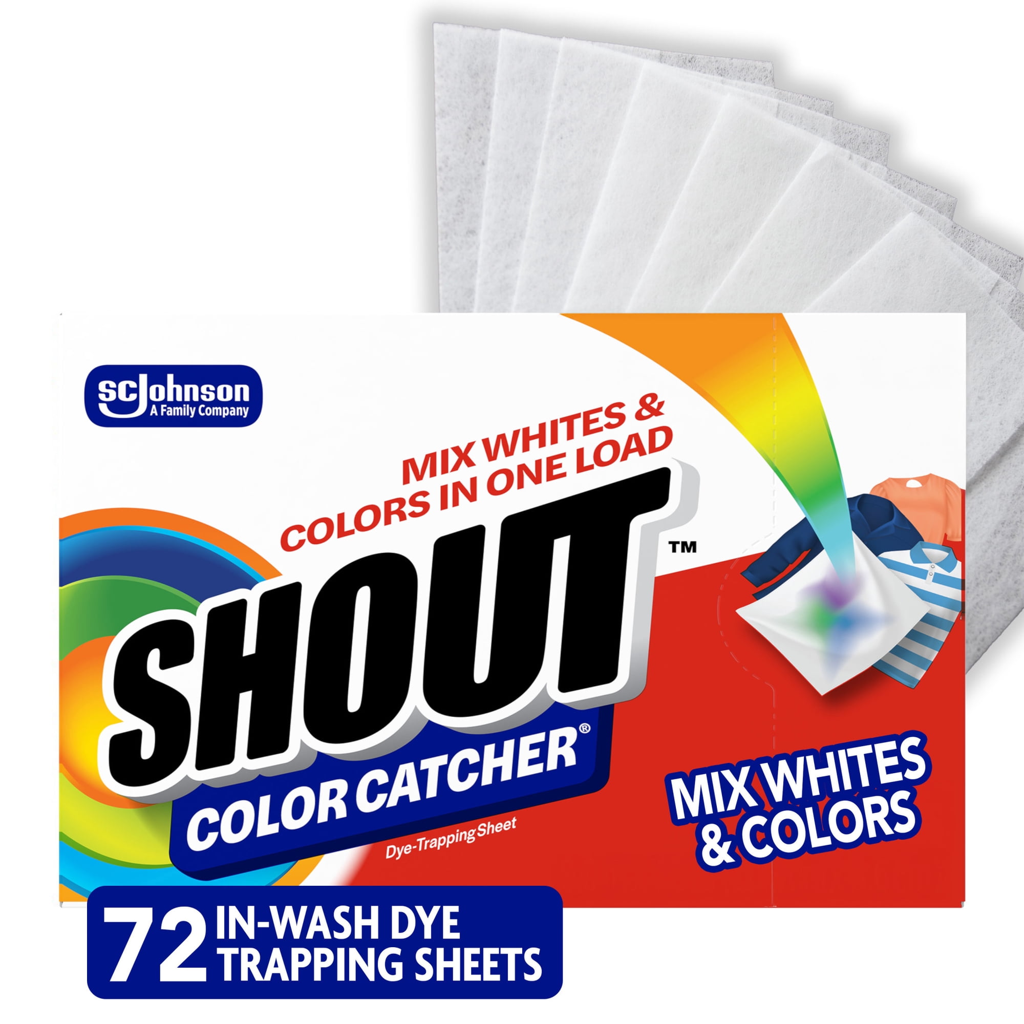 Shout Color Catcher, Dye-Trapping Sheets, 72 Sheets