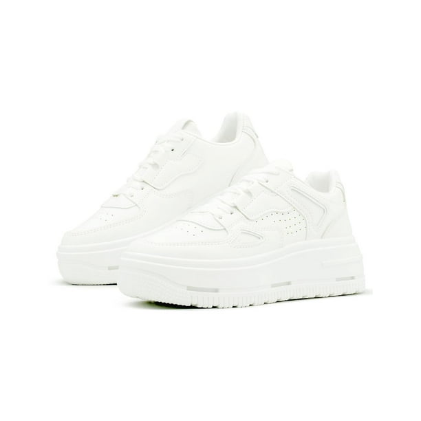 Tenis para Mujer Caterina de Moda Casuales Con Plataforma Blanco 23