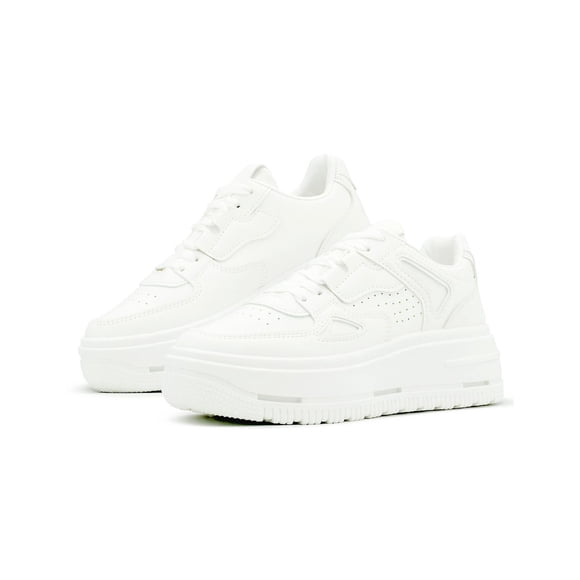 Tenis para Mujer Caterina de Moda Casuales Con Plataforma Blanco 23
