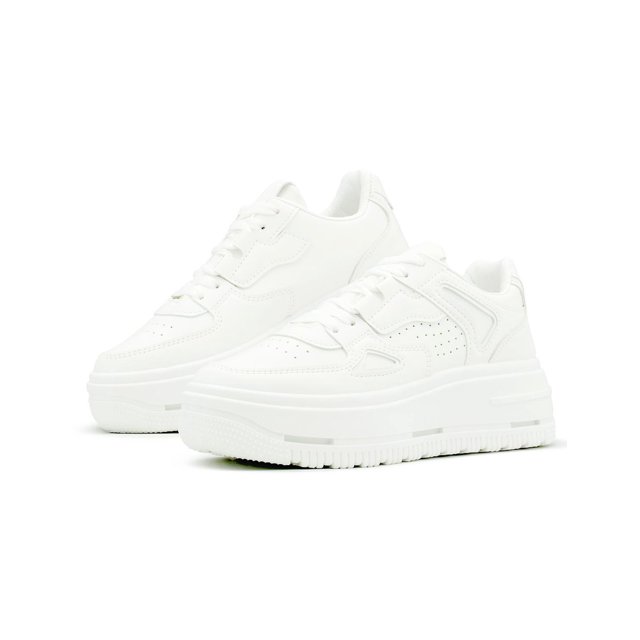Tenis para Mujer de Moda Casuales Con Plataforma Caterina Blanco 25