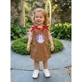 thumbnail image 4 of BemeyourBBs Toddler Baby Girls Thanksgiving Outfit Baby Girl Fall Thanksgiving Overall Dress Clothes Kids Turkey Embroidery Sleeveless Bows A-line Tank Dress 12 18 24 Months 2 3 4 5 Years, 4 of 9
