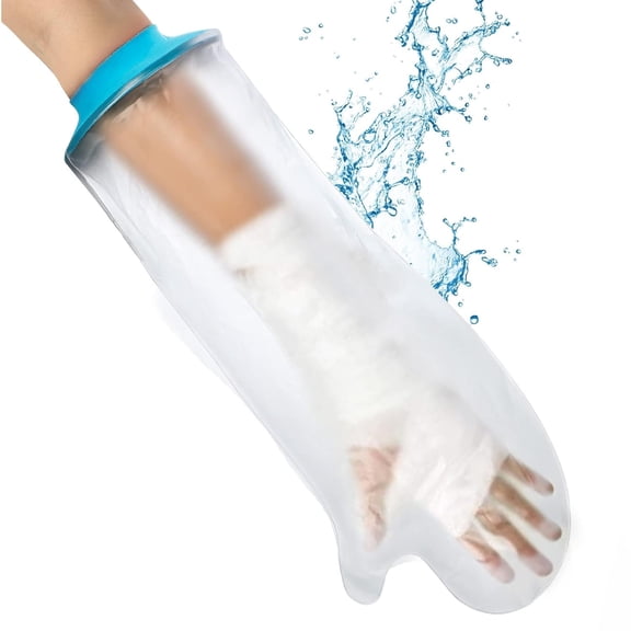 DERCLIVE Waterproof Cast Cover for Shower, Reusable Adult Half Arm Cast Protector for Wounded Hand, Wrist, or Forearm