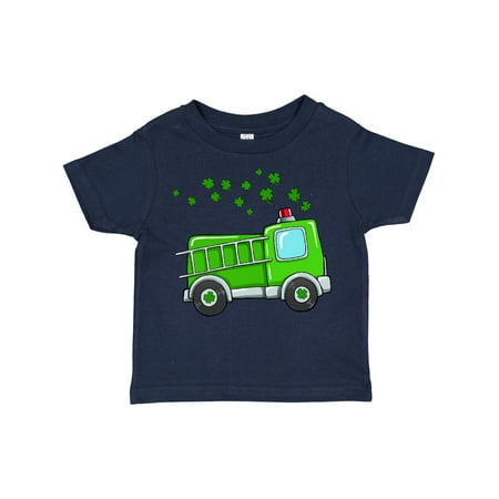 

Inktastic St. Patrick s Day Green Fire Truck with Clovers Gift Toddler Boy or Toddler Girl T-Shirt