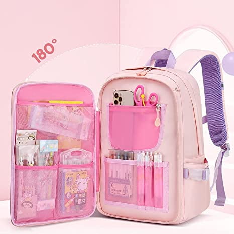 Laidan Large capacity Cute Women Multi Pocket Backpack School Bag