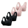 thumbnail image 2 of fheaev 4Pc Front Closure Bras For Women Plus Size Post Surgery Brassiere Full Coverage No Underwire Comfort Wireless Snap Closing Everyday Bra Front Button Bras Front Buckle Corset Bra, 2 of 3