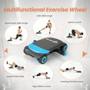 Wonder Core Slide Fit, Ab Roller Board with 4 Wheels, Automatic Rebound Abdominal Roller Wheel for Core Workout, Abdominal Trainer with Knee Pad, Ab Exercise Equipment, Fitness Rolling Board, Blue