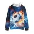 thumbnail image 5 of Xoenoiee Soccer Fire Lightning Print Fleece Full Zip Hoodies Oversized Kids Trendy Graphic Hoodies Pullover Sweatshirt for Teen Boys Spring Fall Casual Tops Sports Shirt with Pocket, M, 5 of 7