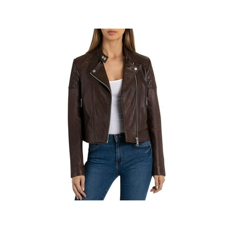 Bagatelle Womens Quilted Fall Leather Jacket