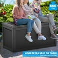 thumbnail image 4 of Joxxoaa 260 Gallon Resin Deck Box Outdoor Storage Box with Lockable Lid, Waterproof for Patio Cushions, Gardening Tools & Exercise Equipment(Black), 4 of 6