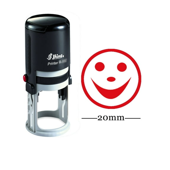 HAPPY SMILY Round Self Inking Rubber Stamp Custom Shiny 20mm Mini Stamp Personalized Teachers Stamps