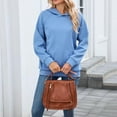 thumbnail image 4 of Women's Hoodies Solid Color Long Sleeve Sweatshirt with Pockets Hooded Sweat Top Fleece Pullover s Autumn Winter Thermal Sweatshirts Sweater Tunic Hoodie Streetwear Fashion, 4 of 7
