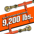 thumbnail image 2 of VULCAN Ratchet Style Load Binder, 2 Grab Hooks, 9200 Lbs SWL (For 3/8 inch G70, 80 & 100 or 1/2 inch G43 Chain), 2 of 8