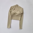 thumbnail image 2 of Top deportivo con cojín para el pecho para mujer, camisas de manga larga, ropa corta elegante para baile y Yoga, cintura pequeña para gimnasio, 2 of 6