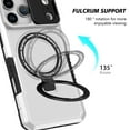 thumbnail image 4 of Case for iPhone 17 Pro Max, with Sliding Camera Cover, with Rotating Finger Ring Holder Magnetic Bracket Hybrid Hand Grip Protective Shockproof Phone Case Cover for iPhone 17 Pro Max - White, 4 of 10
