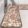 thumbnail image 2 of Kitchen Rugs Sets Of 2,Beige Floral and Paisley Pattern Anti Fatigue Kitchen Mat Rugs Non Slip Washable,Decorative Kitchen Floor Mats for Kitchen,Sink,Laundry,17"x47"+17"x47", 2 of 5