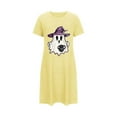 thumbnail image 5 of Somuwie Large size short Halloween women's nightdress with chest print round neck short sleeves short nightdress, 5 of 5