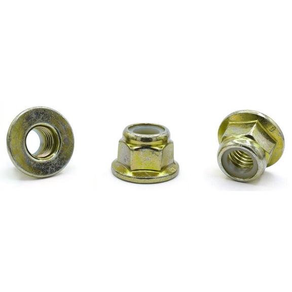 M8-1.25 Flange Style Nylon Insert Locknuts / Class 8 / Zinc Yellow / DIN6926 - 1500 Piece Carton