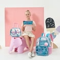 thumbnail image 4 of Kids Hardshell Luggage Sets with Wheels Travel Essentials 5 Piece Rolling Carry on Suitcase for Girls with Travel Pillow Pen Bag Toddler, 4 of 6