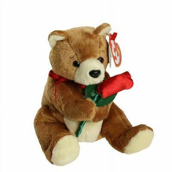 Ty Beanie Baby - Always The Loving Bear (With Red Rose) Valentines Day Plush