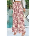 thumbnail image 6 of PRETTYGARDEN Womens Pants Elastic Waist Floral Lightweight Pants for Women Casual Wide Leg Pants Woman, 6 of 7