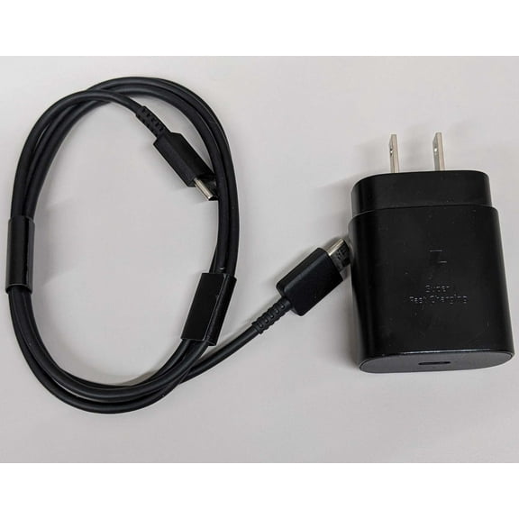 Restored OEM SAMSUNG 25W USB-C Super Fast Charging Wall Charger & Cable EP-TA800-Black (Refurbished)