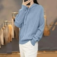 thumbnail image 7 of Fewfanhot Sweatshirt for Women Fashion Sweaters Loose Long Sleeve Pullover Knit Solid Color Drawstring Hooded, 7 of 7