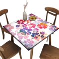 thumbnail image 1 of Elastic Edge Fitted Tablecloth Square, Flower Pattern Printed on Elastic Polyester Table Cover, for Indoor Restaurant or Outdoor Patio Party Dining, Fit for 44" x 44"Square Table, 1 of 1