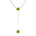 thumbnail image 1 of Angara Collier Péridot Naturel - Collier Style Lariat Péridot Rond 2.8 ct en Or Rose 14K pour Femmes, 1 of 8
