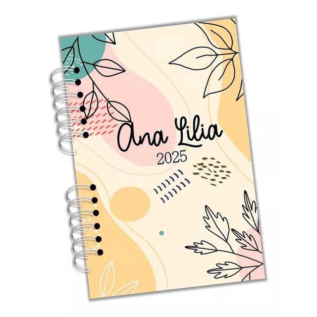 Agenda Semanal 2025 Pasta Dura Aro De Metal Personalizada Cl
