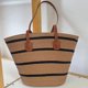 thumbnail image 2 of Bolsos de mano vintage para mujer, bolsos y carteras de diseñador de lujo, novedad de 2023, bolso de hombro de gran capacidad con rayas tejidas de papiro, 2 of 5