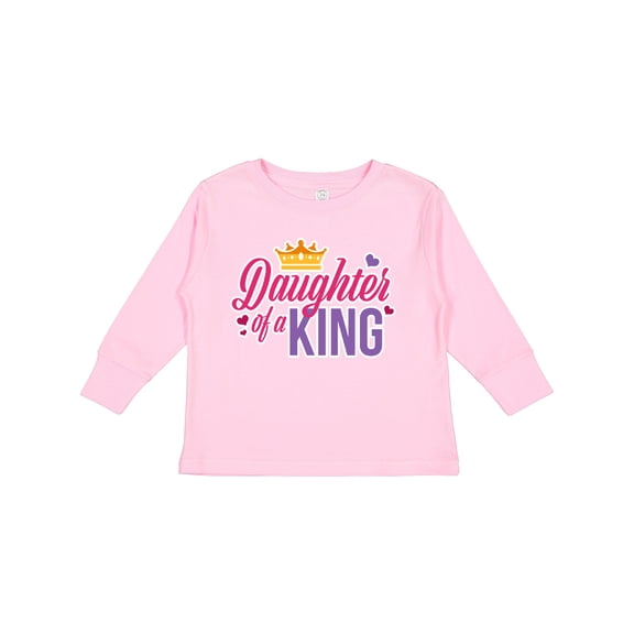 Inktastic Daughter of a King with Crown Fathers Day Boys or Girls Long Sleeve Toddler T-Shirt