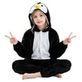 thumbnail image 2 of Coerni Girls Animal Onesie Soft Fleece Hooded Romper Cute Cartoon Bear/Panda/Tiger/Penguin Kids Fall Winter Warm Bodysuit Halloween Dress Up, 2 of 6