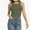 Olive green, variant on Womens Sleeveless Racerback High Neck Casual Basic Ribbed Fitted Tank Top