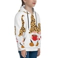 thumbnail image 3 of Salouo Christmas Gnomes In Leopard Pattern Hoodie Sweatshirt for Youth, Fall Pullover Hoodie Sweatshirt Long-Sleeve Pullover Hooded Sweatshirt-X-Large, 3 of 6