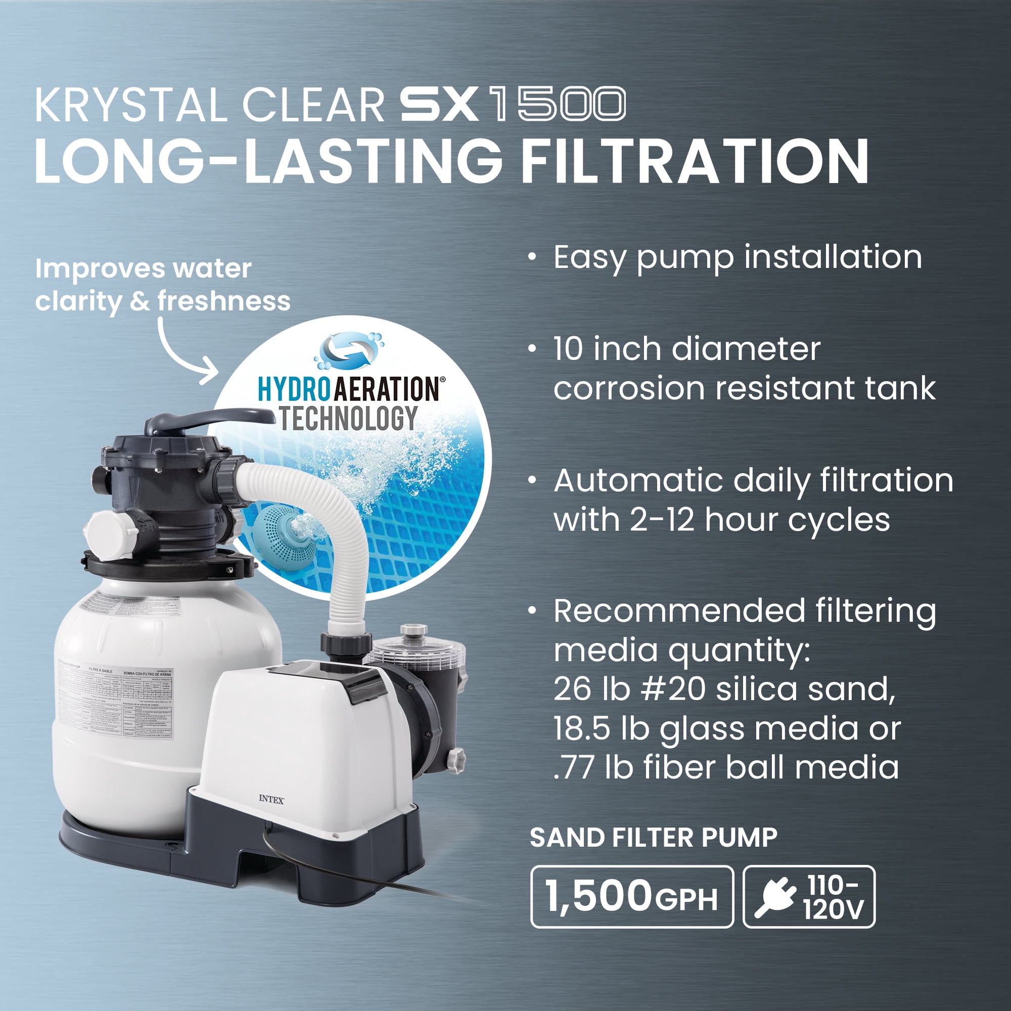 INTEX 16ft x 48in Ultra XTR Above Ground Swimming Pool, Sand Filter Pump, & Automatic Vacuum Cleaner