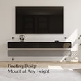 thumbnail image 6 of POVISON 79" Floating TV Stand for 65" TV, Fully Assembled Wall Mounted Media Console with 3 Flip-Down Doors, Minimalist Modern Entertainment Center – Black, 6 of 13