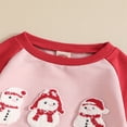 thumbnail image 4 of Suealasg Newborn Girls Fall Sweatshirt Rompers 2Pcs Baby Girls Christmas Clothes 3 6 12 18 Months Infant Long Sleeve Snowman Embroidery Bubble Bodysuit Headband, 4 of 8