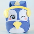 thumbnail image 2 of QEFJNO 10" Toddler Backpack Kids Blue Penguin Soft Plush Bag Mini Travel Bag for Girl Boy 2-5Y, 2 of 8